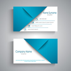 Fototapeta premium Business card with triangular pattern in blue white design