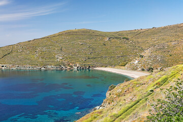 Fototapeta na wymiar Skylou beach of Kythnos island, Greece