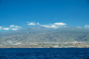 Fototapeta na wymiar View on Tenerife island from ocean.