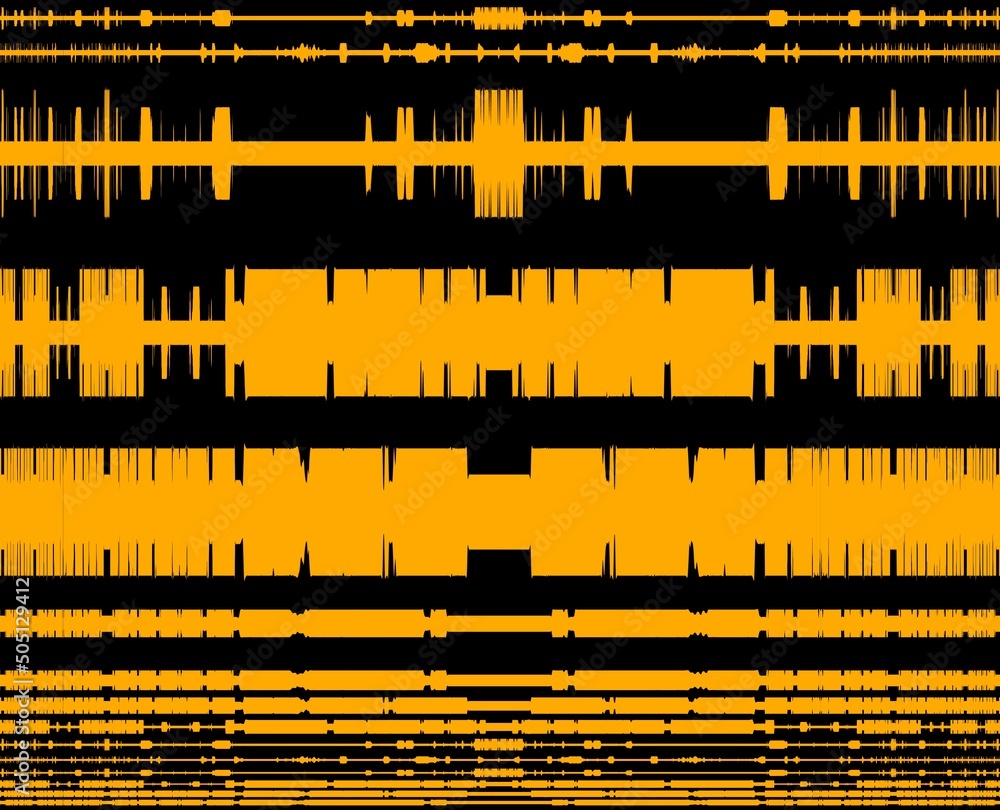 Aufkleber vivid yellow gold patterns on black background generating many intricate shapes and designs in a squ