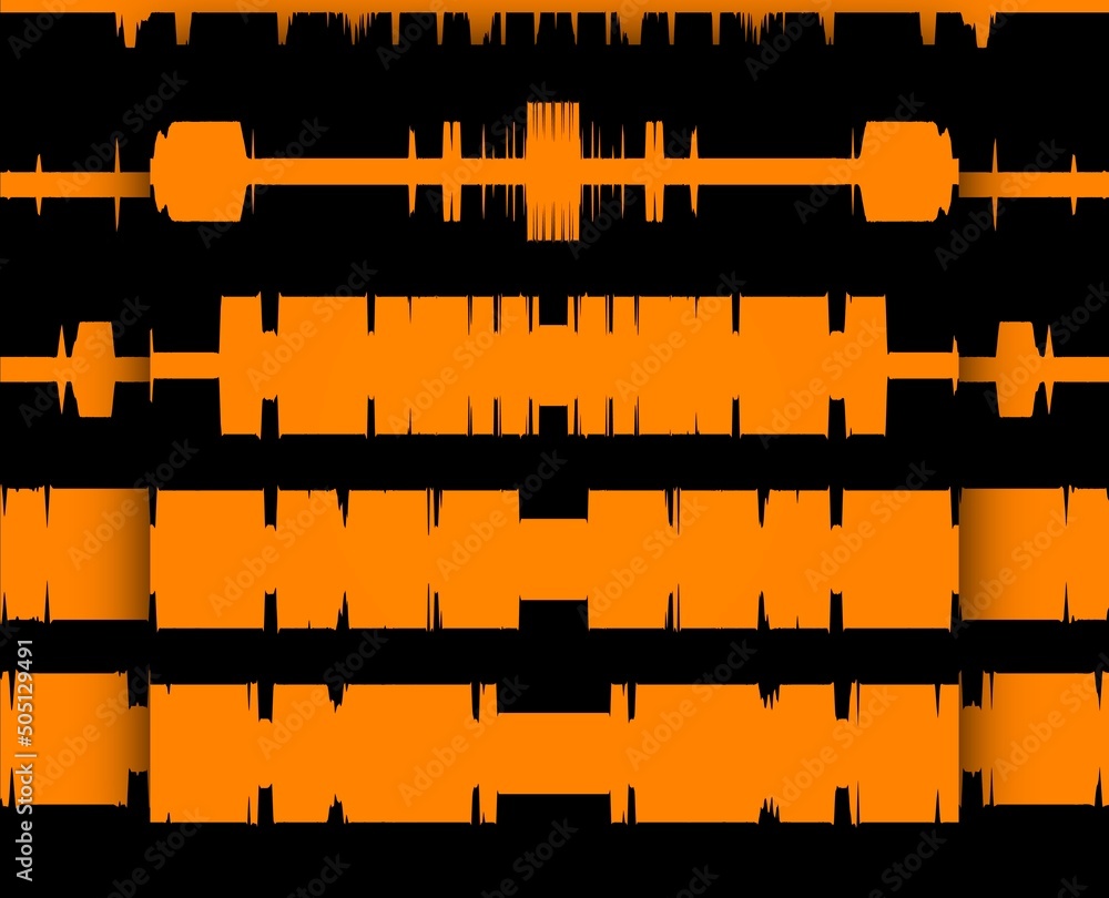 Aufkleber bright yellow gold patterns on black background generating many intricate shapes and designs in a sq