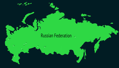 Vector map of Russia. map of the Russian Federation.	
