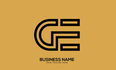Alphabet GE or EG minimal creative monogram vector logo template