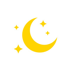 Moon with shine stars vector icon