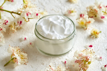 Cream or ointment made from horse chestnut flowers in spring