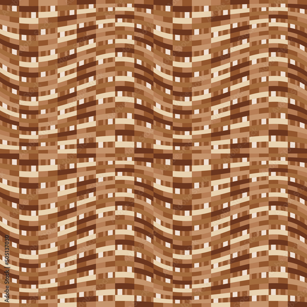 Poster Colored curly and repeating pattern canvas. Vector seamless coffee brown pattern.
