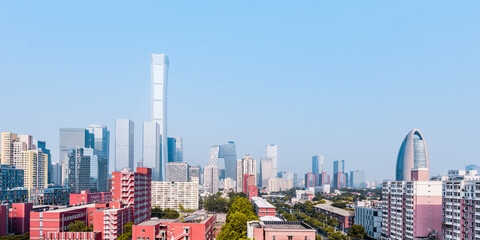 Sunny day scenery of high-rise buildings in Beijing CBD, China © Govan