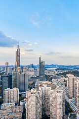 Scenery of Zifeng Tower and city skyline in Nanjing, Jiangsu, China © Govan