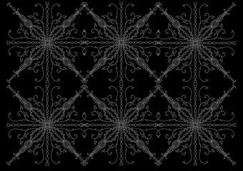  Flower lines and curves pattern, design for Tiles, wallpaper, Fabric Seamless Illustration, abstract illustration background