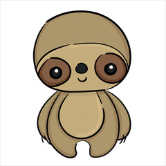 Cute sloth. Hand drawn sloth. Animal wildlife cartoon character. Sloth animal vector illustration. Sketch for t shirt design, fashion print, graphic Greeting cards, posters, prints.