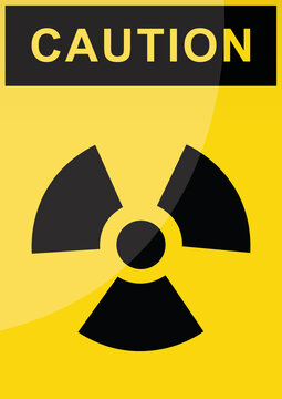radiation warning sign on yellow