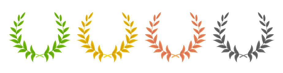 Set of laurel wreaths. Vector round frames of leaves for awards, invitations, greeting cards, quotes, logos, posters
