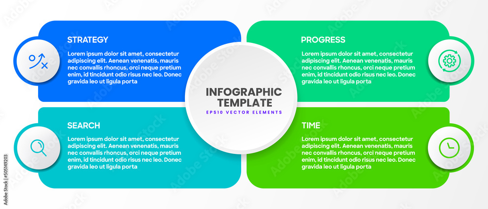Poster Vector Infographic design with 4 options or steps. Infographics for business concept. Can be used for presentations banner, workflow layout, process diagram, flow chart, info graph