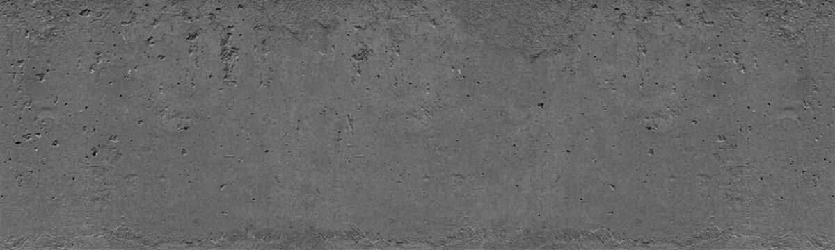 Old shabby gray painted concrete wall wide texture. Textured grey abstract grunge panoramic background