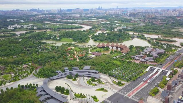 Aerial photography of garden expo garden in Nanning, Guangxi, China