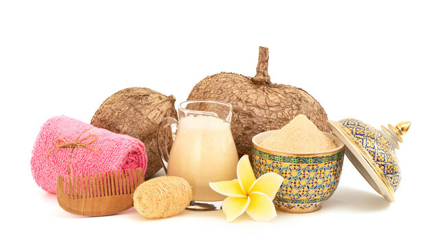 Nourish skin and hair with pueraria mirifica isolated on white background.