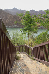 Handrails and steps to the Dam in UAE