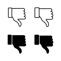 Dislike icons vector. dislike sign and symbol. Hand with thumb down