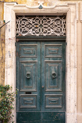 Traditional Entrance to a house in the City Center of Valetta, Malta