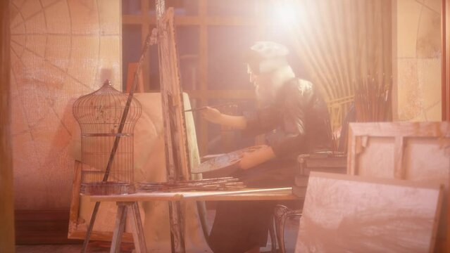 Leonardo Da Vinci an Italian polymath, true genius of the Renaissance period render 3d