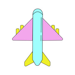 plane line icon on white background