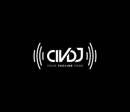 CIV DJ Letter Typhography Text  Monogram Logo Design Vector