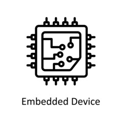 Embedded Device vector outline Icon Design illustration. Artificial Intelligence Symbol on White background EPS 10 File