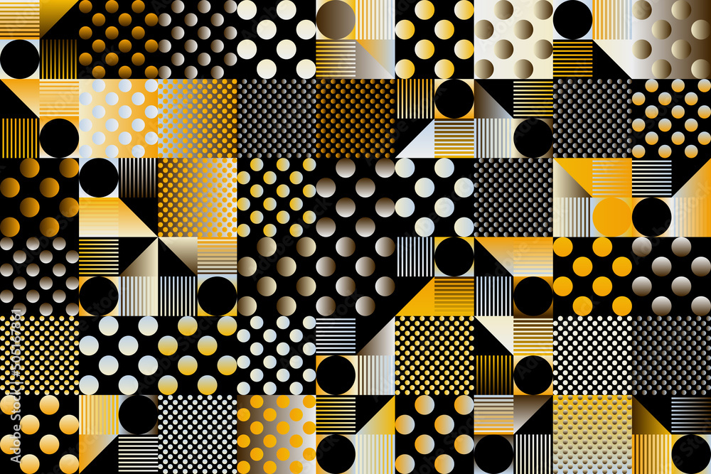 Poster abstract vector pattern graphics made with various geometric shapes and elements
