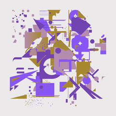 Abstract Vector Graphics Made With Generative Art Approach Using Geometric Shapes