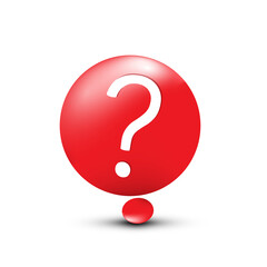 Question mark in red bubble - vector