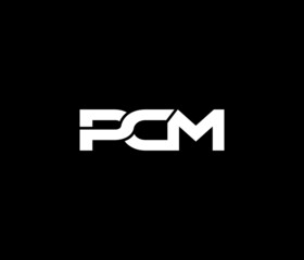 PCM Letter Typhography Text  Monogram Logo Design Vector