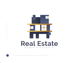 Elegant Modern and Minimalist Real Estate Logo Design. Luxury House Logo Design for Architecture or Construction Business Brand Identity