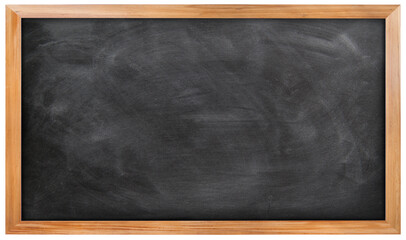 Empty black chalkboard on white background, Blank chalkboard with wooden frame isolated on white background. can add your own text on space. © Studio Sun