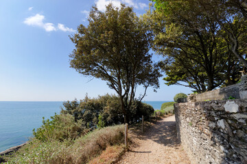 Coastal path along Pornic village  