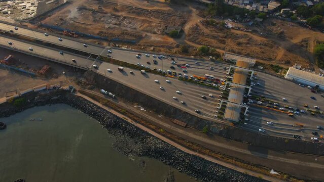 bandra western express way top bird eye view sunset sunrise warli sealink