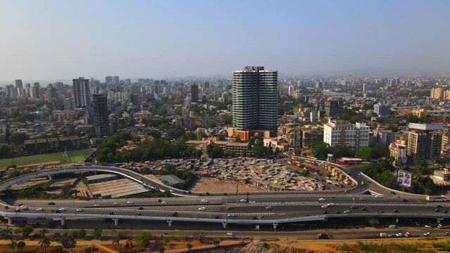 bandra western express way top bird eye view sunset sunrise warli sealink
