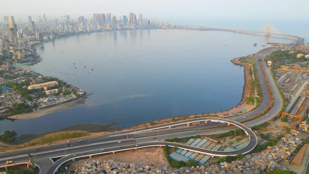 Bandra bandra Western Express Highway warli sea-link top view