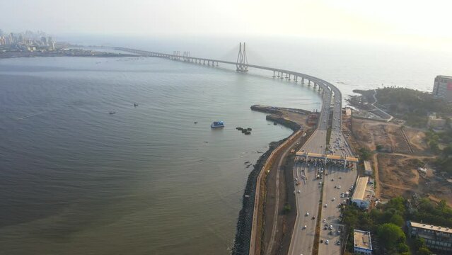 bandra western express way top bird eye view sunset sunrise warli sealink