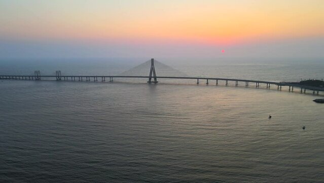 bandra west top bird eye view sunset sunrise warli sealink