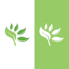 Logos of green Tree leaf ecology