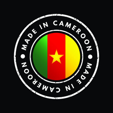 Made in Cameroon text emblem stamp, concept background