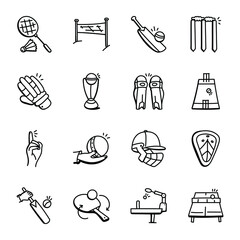 Bundle of Sports Activities Doodle Icons 