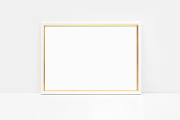 Horizontal white frame on a light background