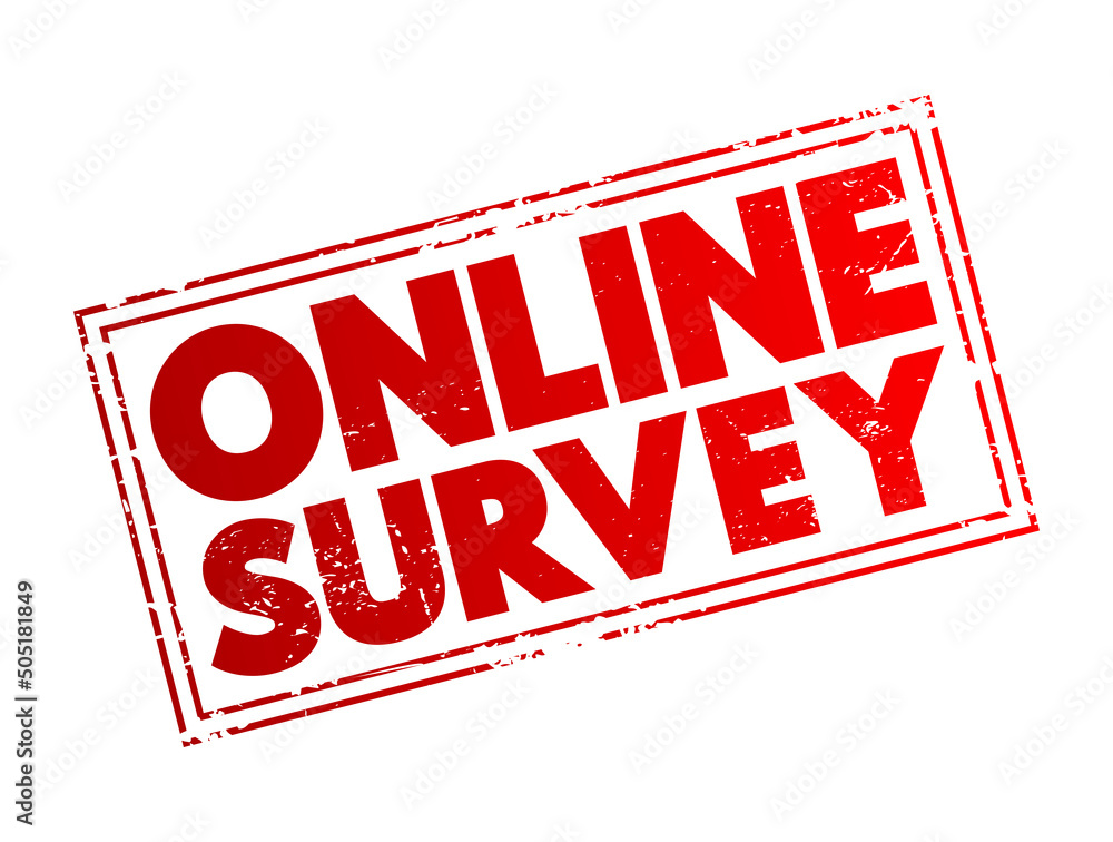 Poster online survey - structured questionnaire that your target audience completes over the internet, text