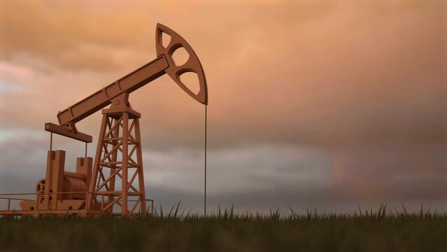Oil worker standing among the oil pump jacks. Oil industry, crude oil prices concept