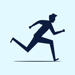 Fototapeta na wymiar Silhouette of a man running. Concept of commitment and competition. vector
