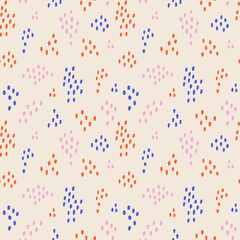 Seamless pattern with speckles for printing on gift wrapping paper and fabric. Colorful cartoon flat vector background