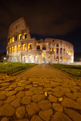 Fototapeta na wymiar Colosseum at dusk, Rome, Italy