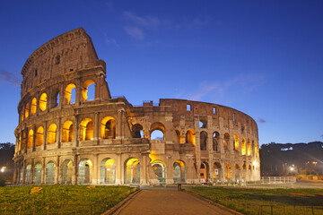 Fototapeta na wymiar Colosseum at dusk, Rome, Italy