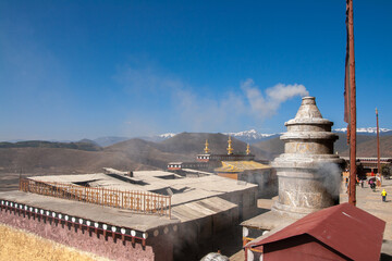 Landscape from Ganden Sumtseling Monastery in Yunnan Province, China